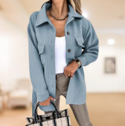 Damen Trenchcoat Winterwarm Elegant