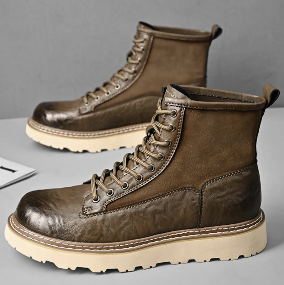 Herren Stiefel Hoch Elegant Lederschuhe - IdealeKleiden