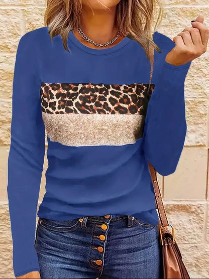 Leopard Langarmshirt Damen Schick Style