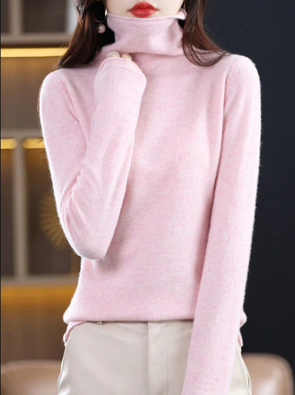 Helena Eleganter Rollkragenpullover Reine Wolle