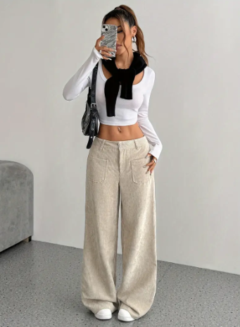 Makara Kordhose Weite Bein Damen Hose