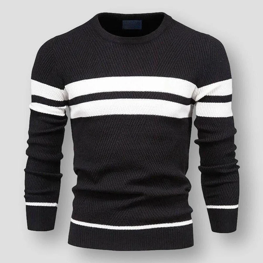 Striktpullover Herren Weich Gestreift