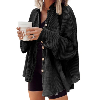 Trinity | Cordjacke mit Oversize-Kapuze