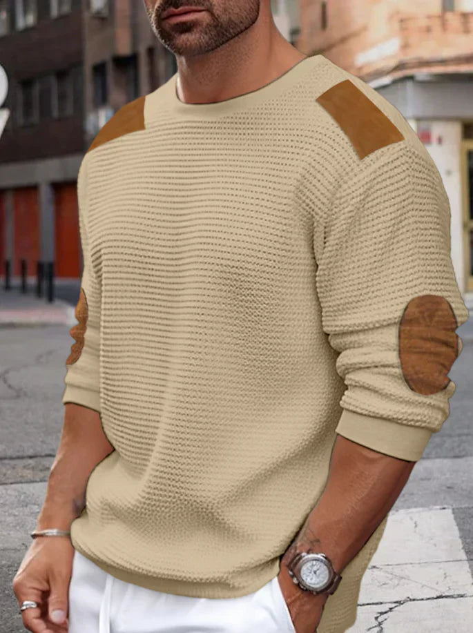 Herren Waffelrippen Pullover Strick Modern