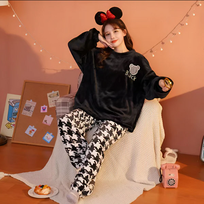 Weiches Fleece Pyjama Set Damen
