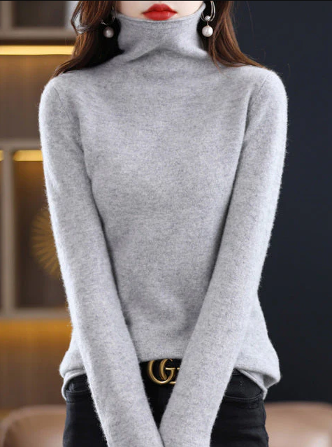 Helena Eleganter Rollkragenpullover Reine Wolle