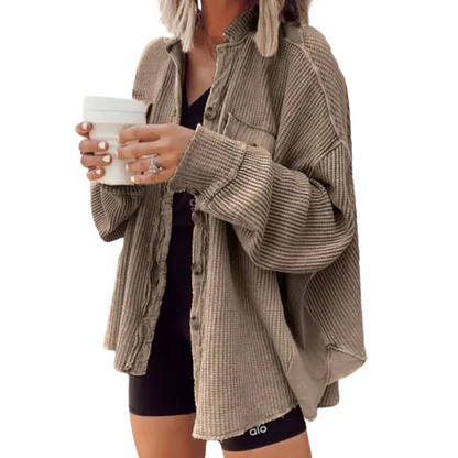 Trinity | Cordjacke mit Oversize-Kapuze - IdealeKleiden