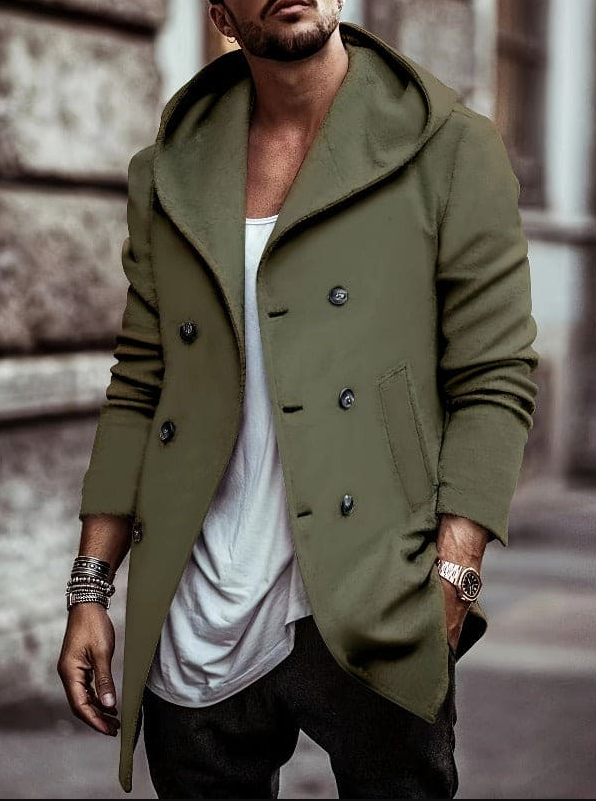 Herren-Parka Warm Kapuze Langarm - IdealeKleiden