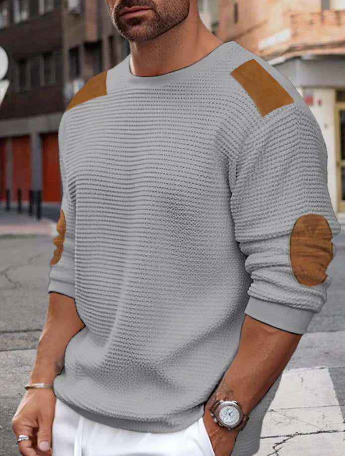 Herren Waffelrippen Pullover Strick Modern