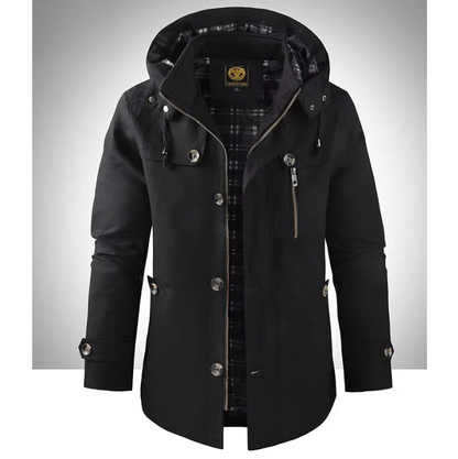 Herren Winterjacke Wasserdicht Kapuze Taschen