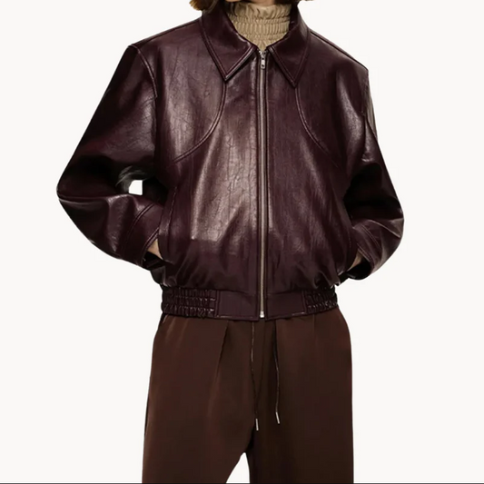 Elegante Damenjacke Burgunder Rot - IdealeKleiden