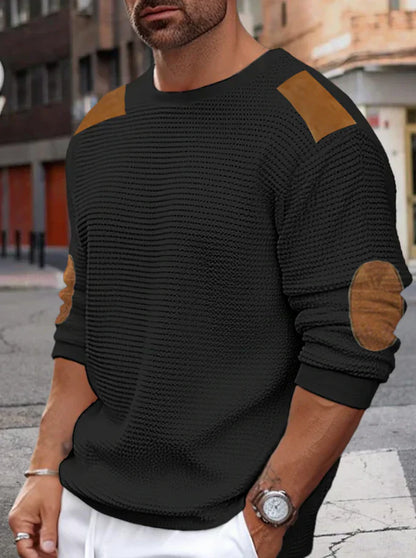 Herren Waffelrippen Pullover Strick Modern