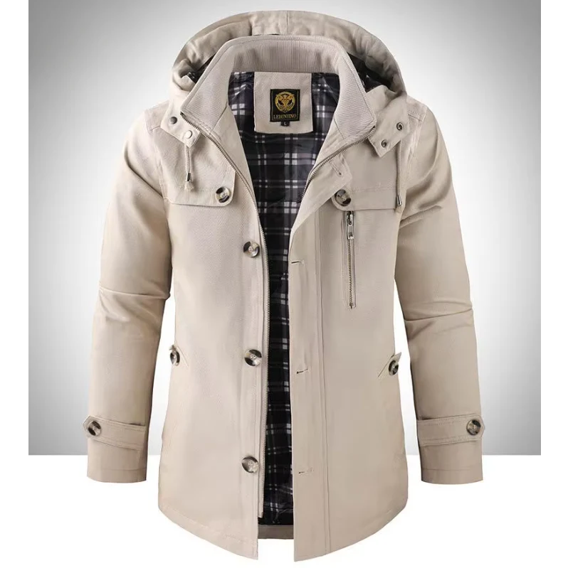 Herren Winterjacke Wasserdicht Kapuze Taschen