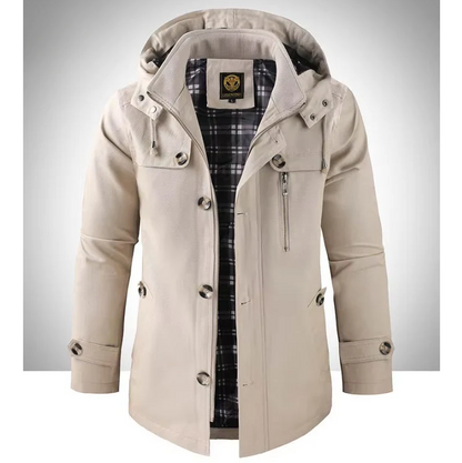 Herren Winterjacke Wasserdicht Kapuze Taschen