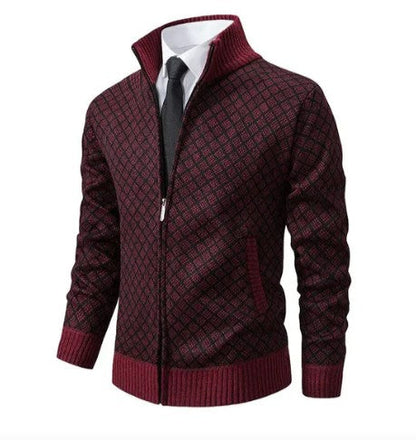 Strickjacke Gemustert Jacquard Stil