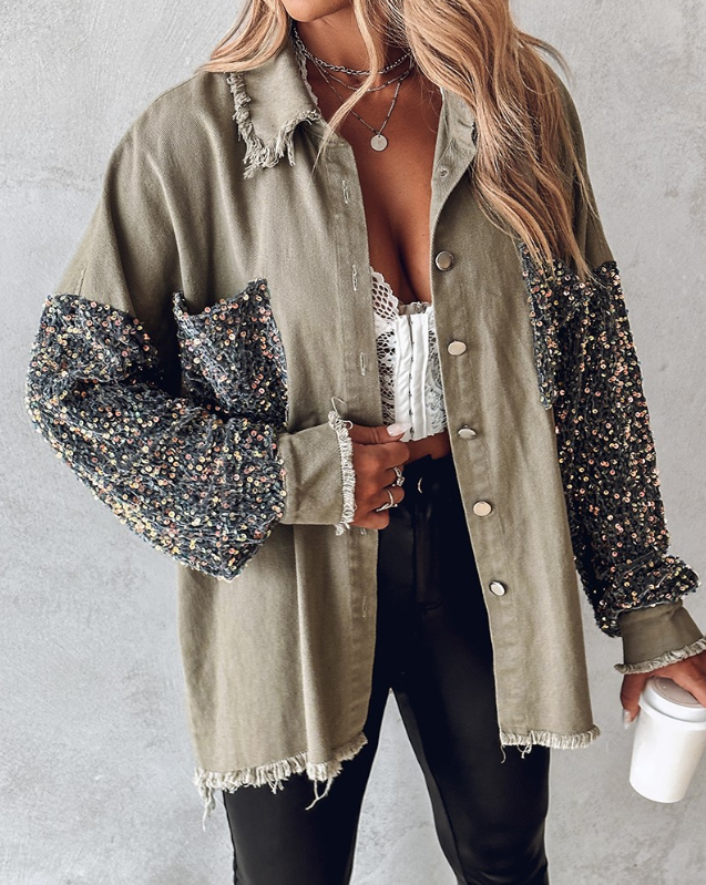 Frühjacks Frühling Frauenjacke Pailletten Style - IdealeKleiden