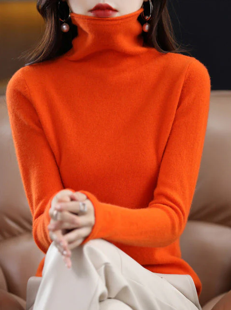 Helena Eleganter Rollkragenpullover Reine Wolle