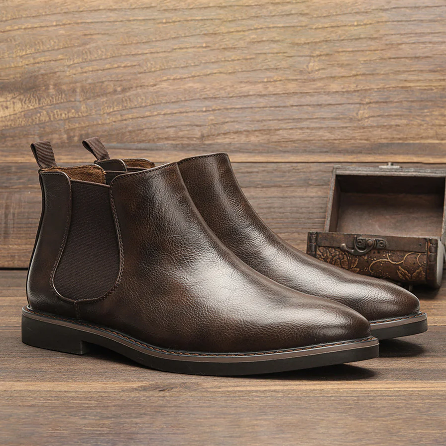 Herren Chelsea Stiefel Elegante Lederoptik