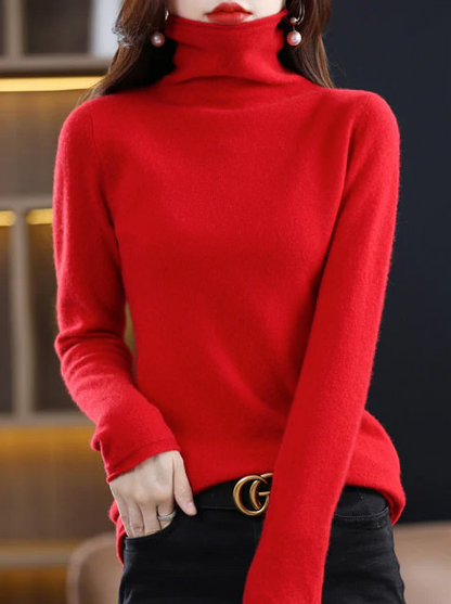 Helena Eleganter Rollkragenpullover Reine Wolle