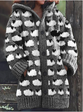 Addison – Schafmuster Cardigan Retro Style