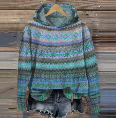Kapuzenpullover Retro Style Damen