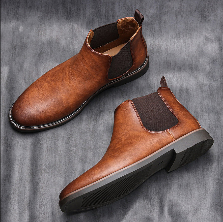 Herren Chelsea Stiefel Elegante Lederoptik