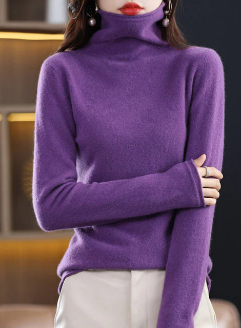 Helena Eleganter Rollkragenpullover Reine Wolle