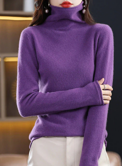 Helena Eleganter Rollkragenpullover Reine Wolle