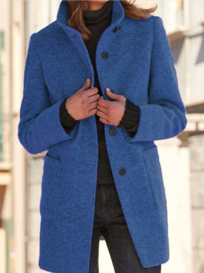 Eleganter Button-Down-Mantel Damen Stil