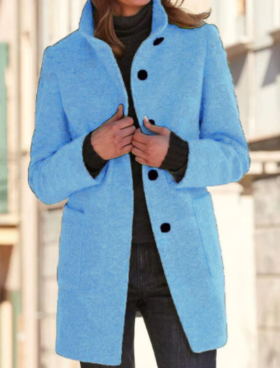 Eleganter Button-Down-Mantel Damen Stil