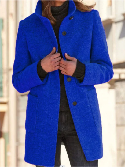 Eleganter Button-Down-Mantel Damen Stil