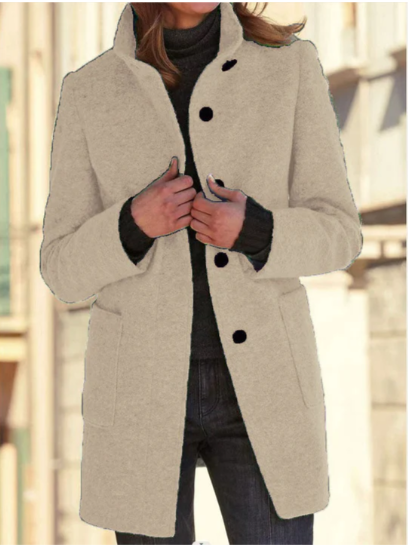 Eleganter Button-Down-Mantel Damen Stil