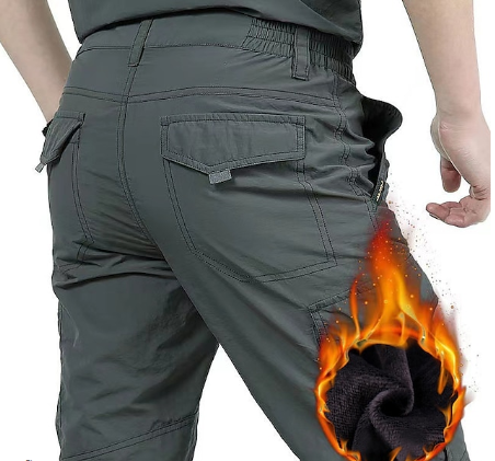 Herren Winterhose Cargostil Schwarz