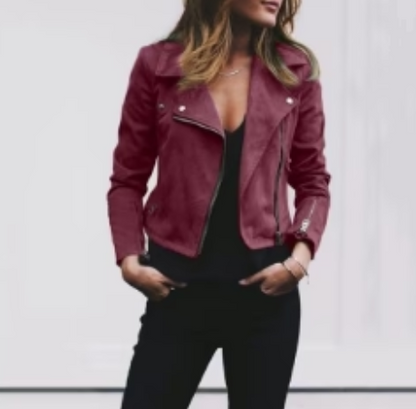 Modische Damen Zip-Jacke Elegant