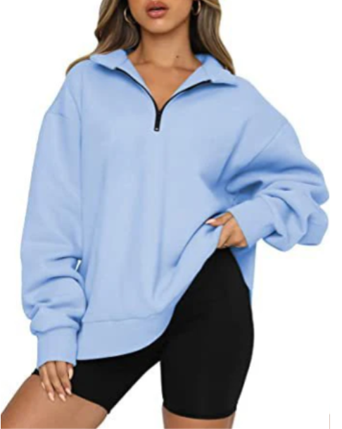Damen Sweatshirt Mit Kragen Elegante Style