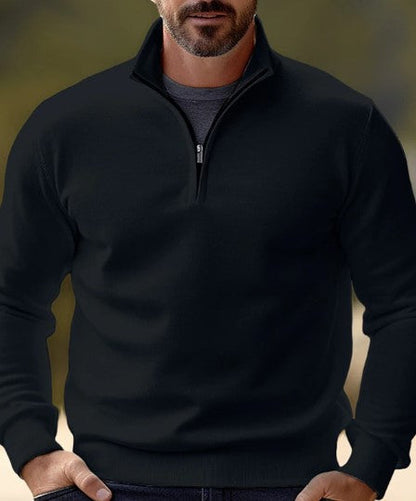 Bequemer Herren Pullover Viertelreißverschluss Casual
