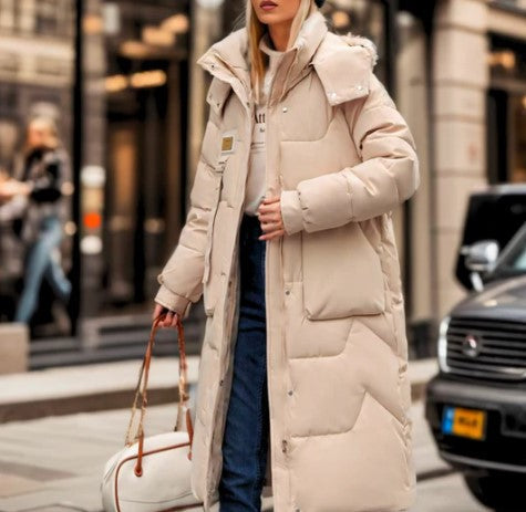 Lange Winterjacke Damen Parka Warm - IdealeKleiden