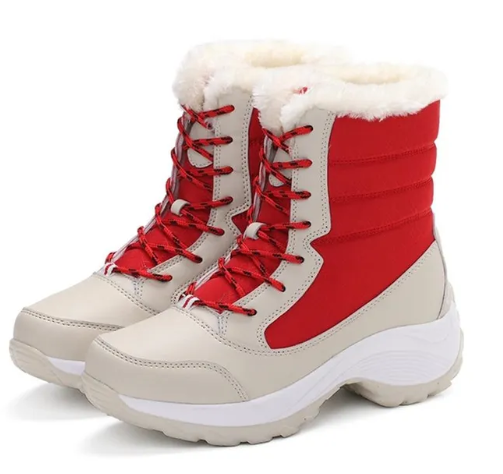 Warme Winterstiefel Plus Größe Pelzbesatz