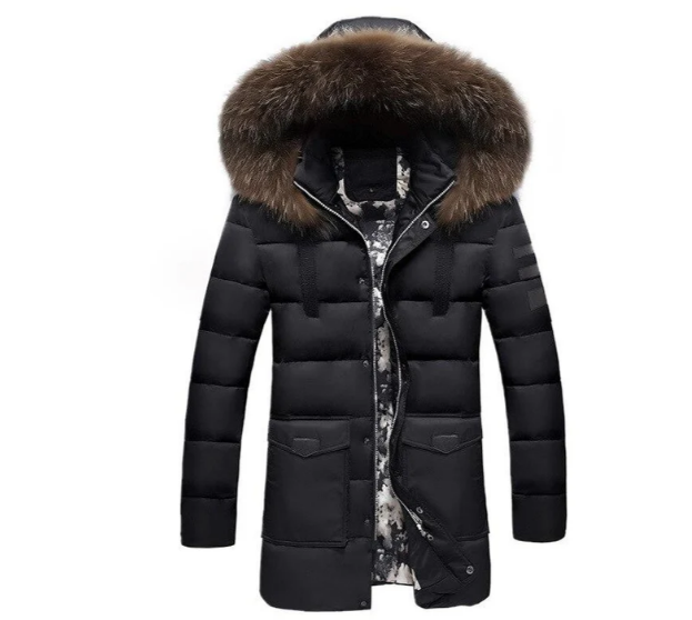 Herren Übergangsjacke Fellbesatz Elegant