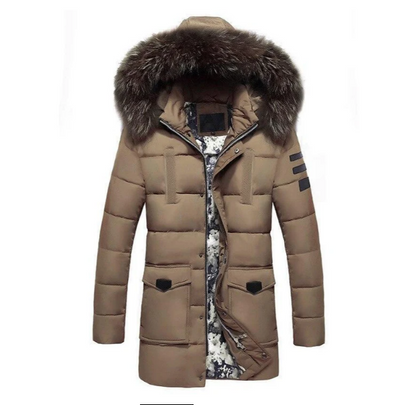 Herren Übergangsjacke Fellbesatz Elegant
