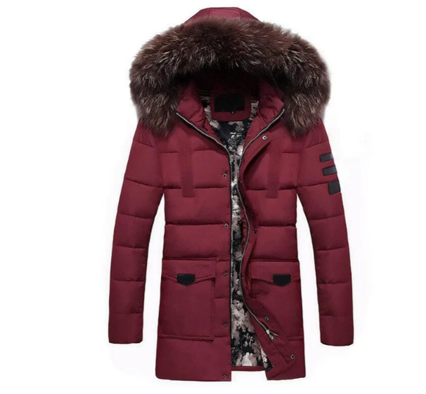 Herren Übergangsjacke Fellbesatz Elegant