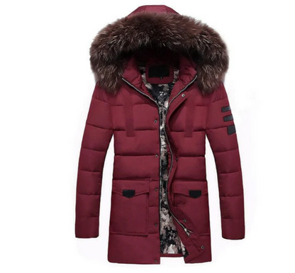 Herren Übergangsjacke Fellbesatz Elegant