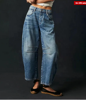 Bequeme Frauenjeans Weite Bein Komfort Fit
