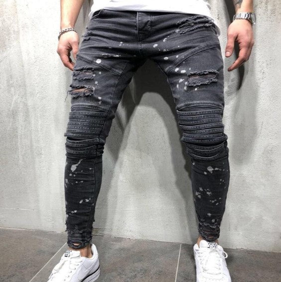 Rissige Herren Jeans Trendy Destroyed Style