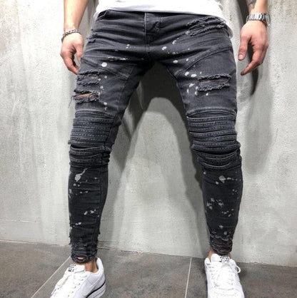 Rissige Herren Jeans Trendy Destroyed Style