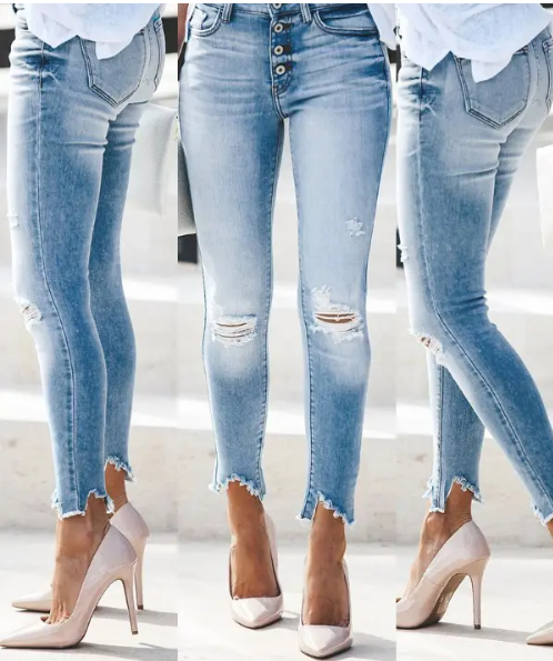 Ripped Jeans Frühjahr Sommer Trendy - IdealeKleiden