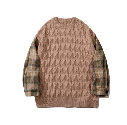 Herren Pullover Karomuster Retro Style