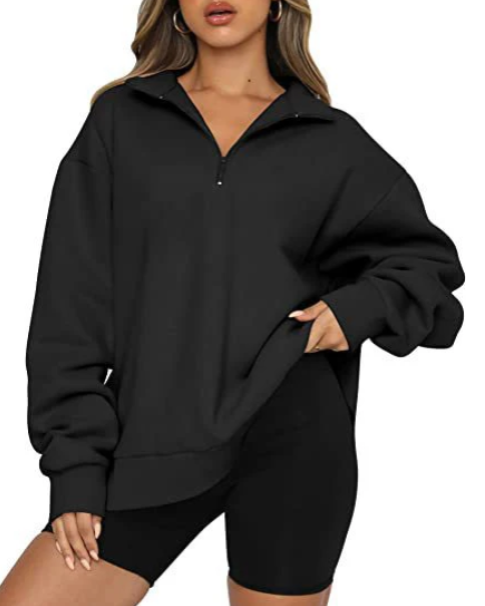 Damen Sweatshirt Mit Kragen Elegante Style