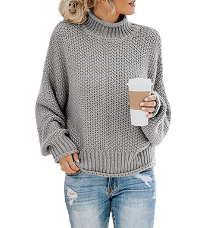 Damen Rollkragenpullover Weich und Warm