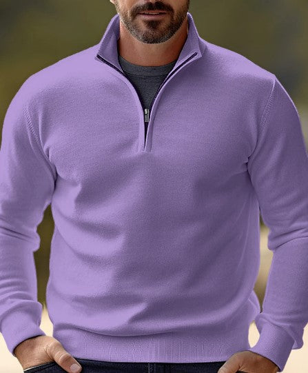 Bequemer Herren Pullover Viertelreißverschluss Casual